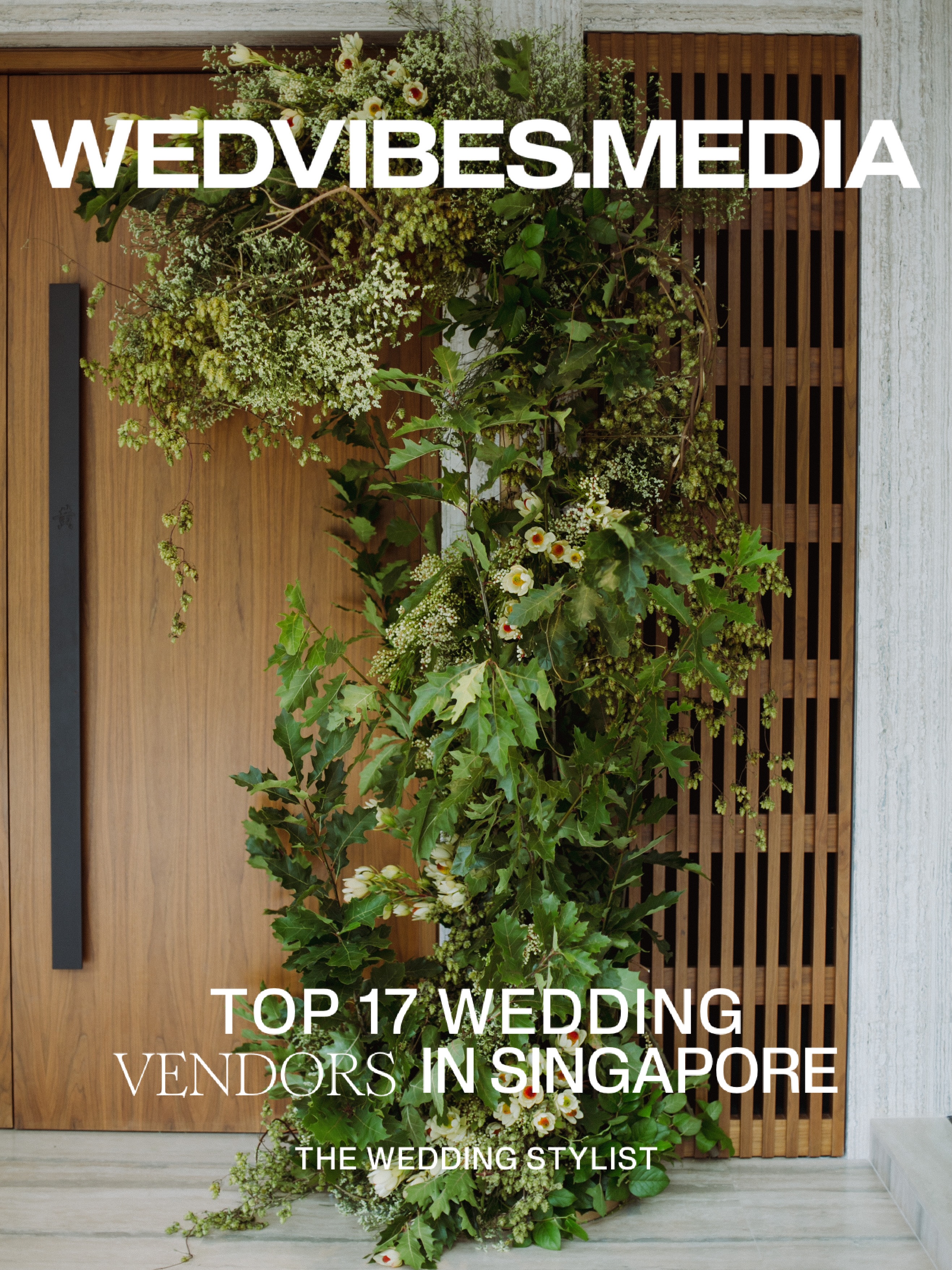 A Wedvibes feature cover naming The Wedding Stylist among the top wedding vendors in Singapore